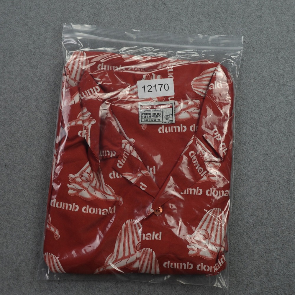 Platinum FUBU Shirt Mens XXL Red Fat Albert Dumb Donald Streetwear Short Sleeve - Picture 16 of 16